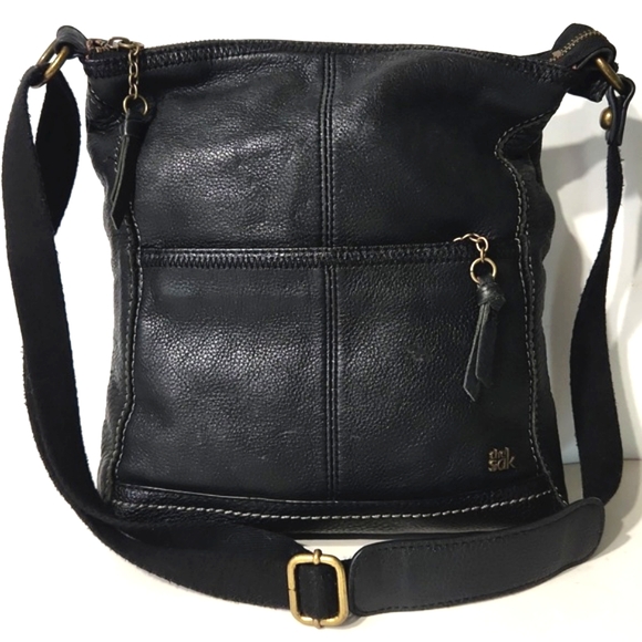 The Sak Handbags - The Sak Iris Black Premium Artisanal Leather Crossbody Bag Purse